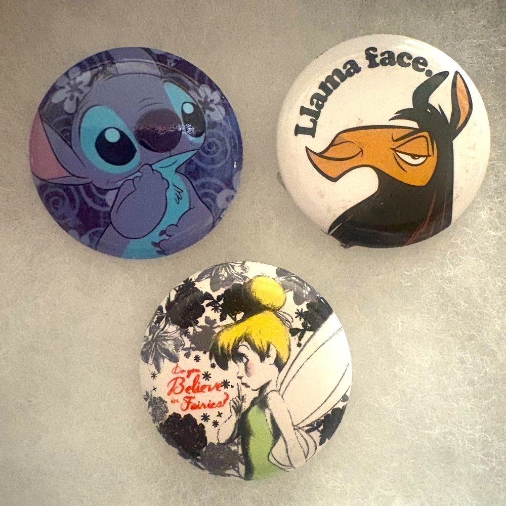 Disney Character Button Trio - Blue, Black, White